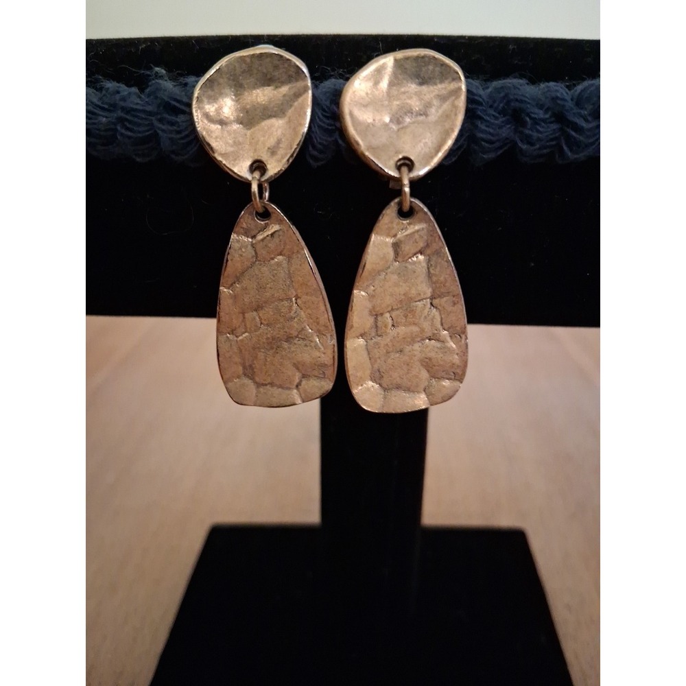 Karine Sultan Gold Tone Dangle Drop Clip-on French Designer Handcrafted Earrings